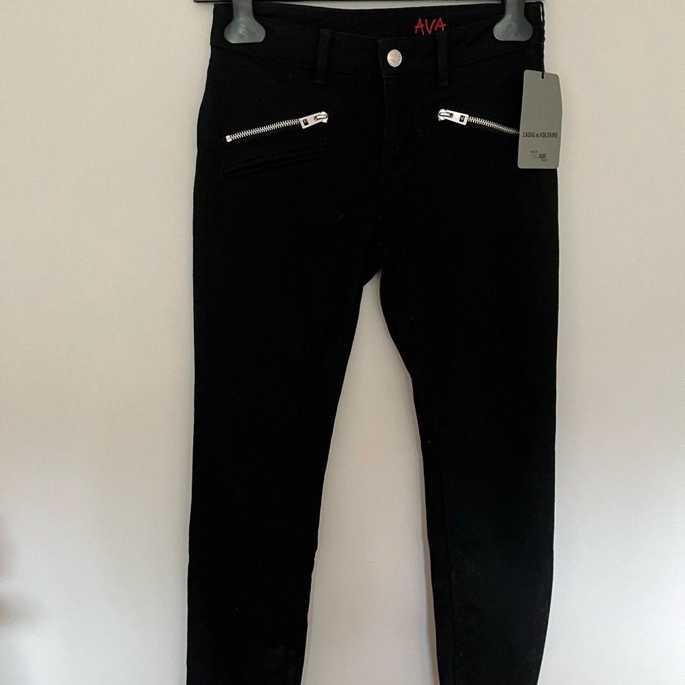 Zadig & Voltaire Black Ankle Jeans with Silver Accents